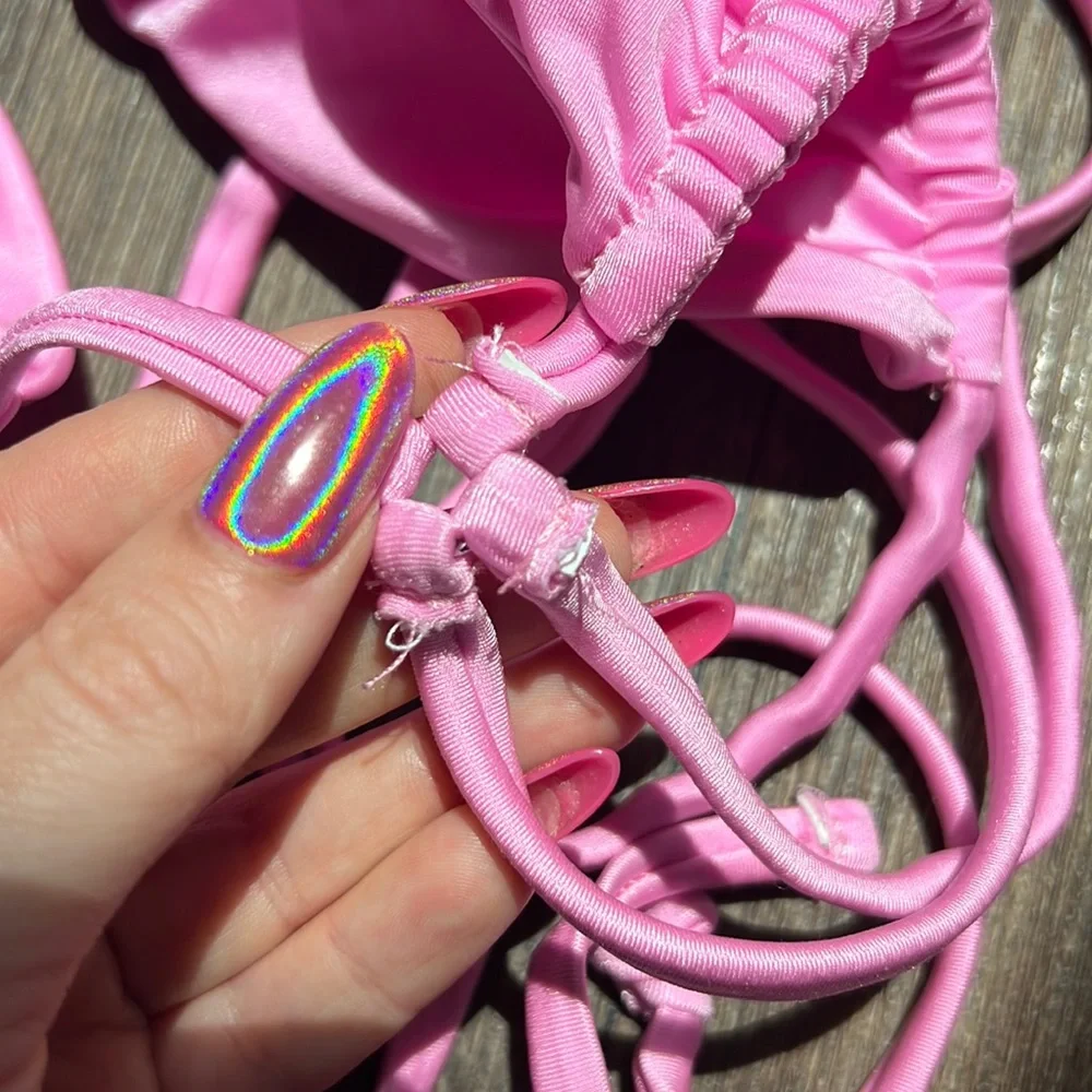 90s Pink Alo x Frankies Bikini Top